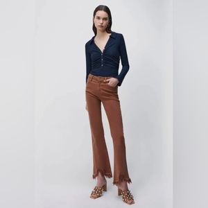 Jonathan Simkhai Blake Denim Bootcut Pant in Pecan - SZ 26
